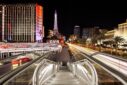 Las Vegas Strip Skyline with Escalators by Square Shooting. Image protected by Federal Copyright Laws